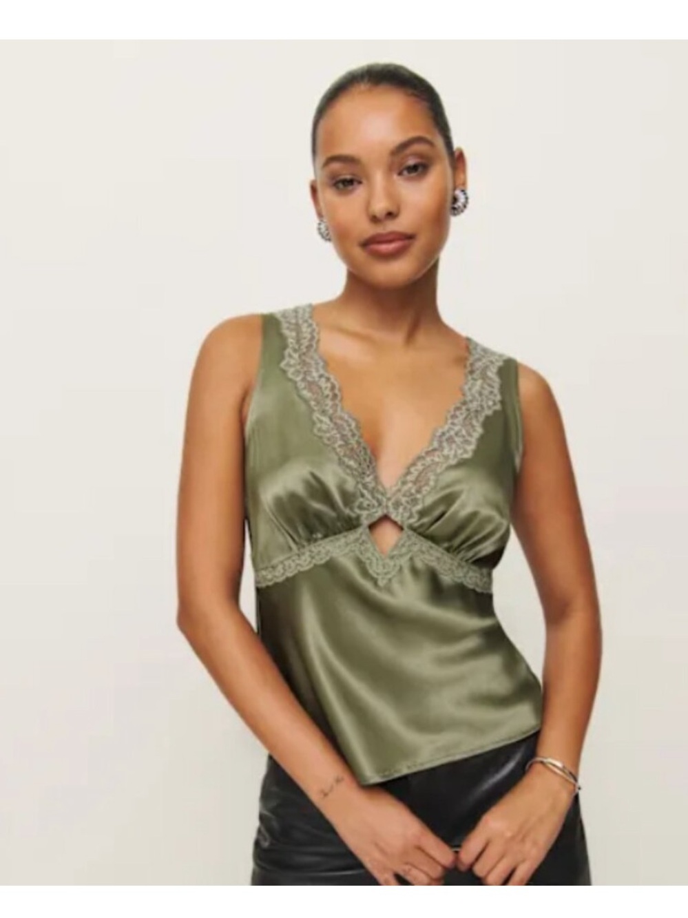 Reformation Aliceyn Silk Top
